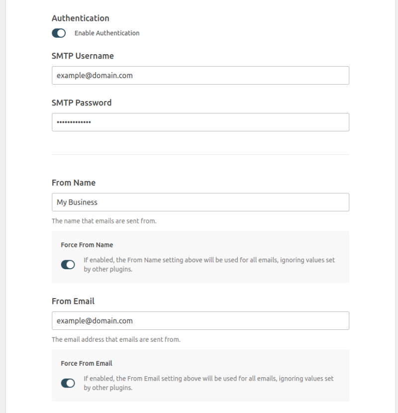 WP Mail SMTP WordPress plugin authentication